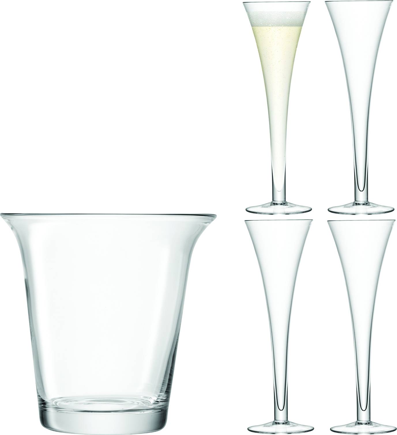 LSA dárkový set Champagne, 4ks sklenic +chladicí kbelík, čirý G1033-00-301