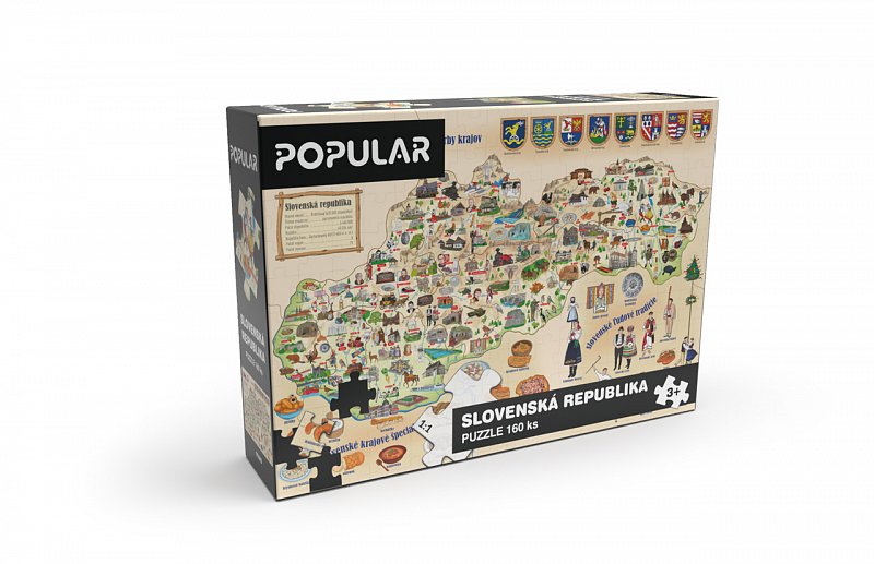 Popular - Puzzle - Mapa Slovenska, 160 ks