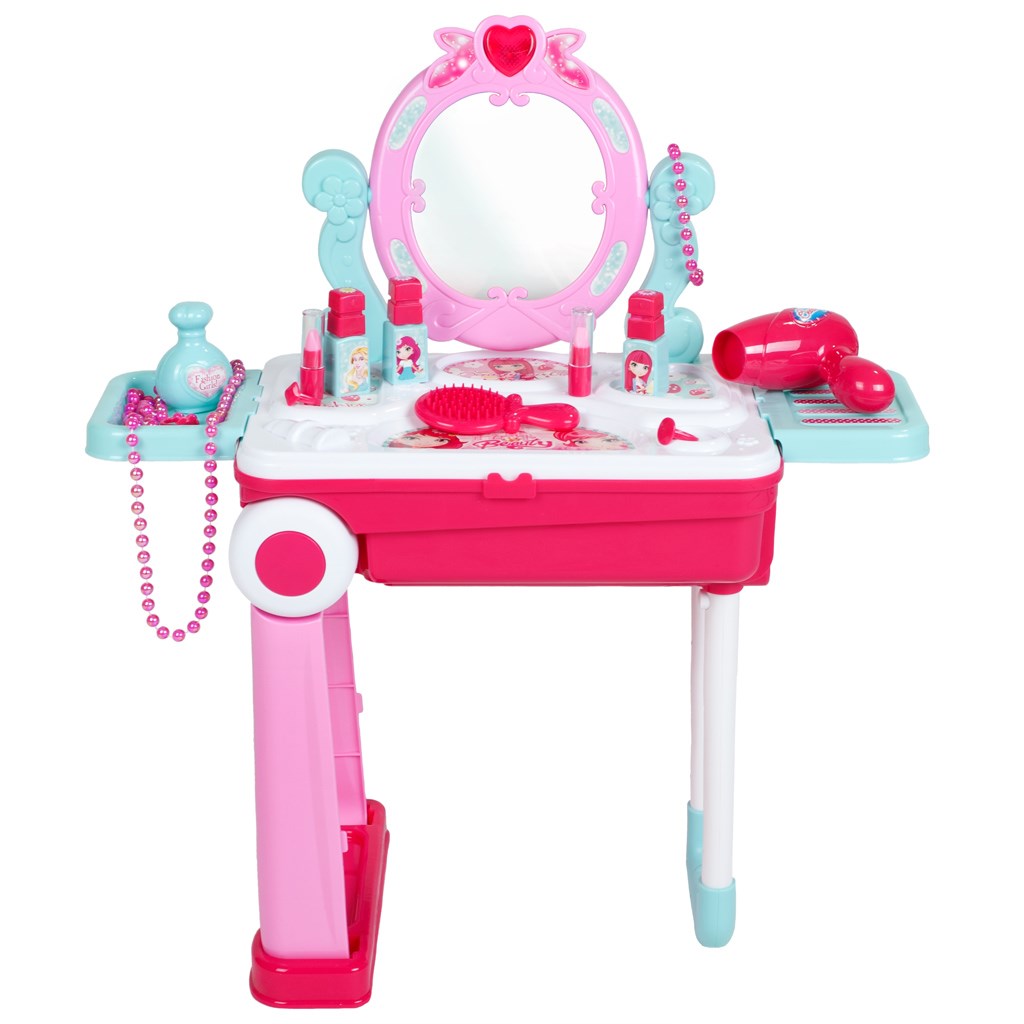 Dětský toaletní stolek v kufříku 2v1 Baby Mix - růžová