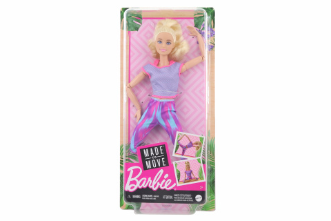 Barbie V pohybu FTG80 - Blondýna v modrém topu