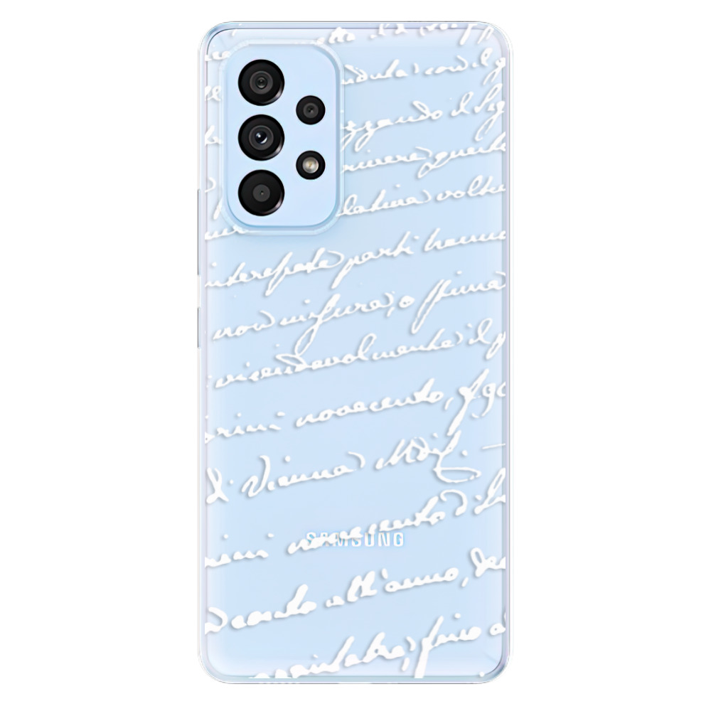Odolné silikonové pouzdro iSaprio - Handwriting 01 - white - Samsung Galaxy A73 5G