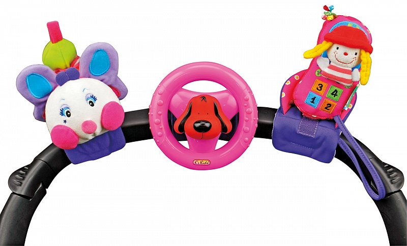 K´s Kids - 3 veselé hračky na přichycení suchým zipem pastelové barvy