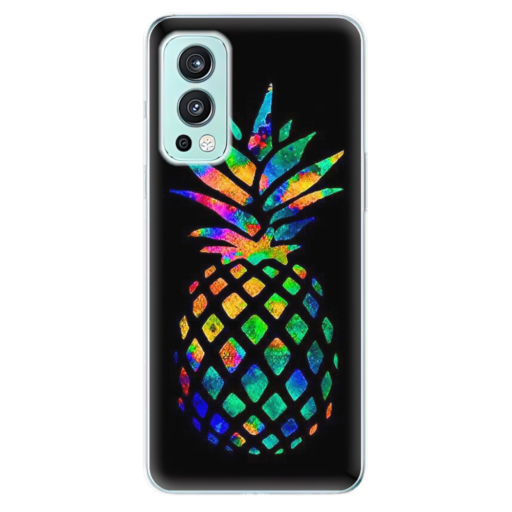 Odolné silikonové pouzdro iSaprio - Rainbow Pineapple - OnePlus Nord 2 5G