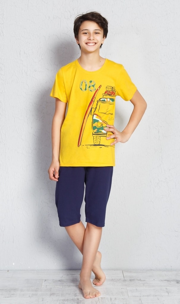 Dětské pyžamo kapri Prázdniny - žlutá