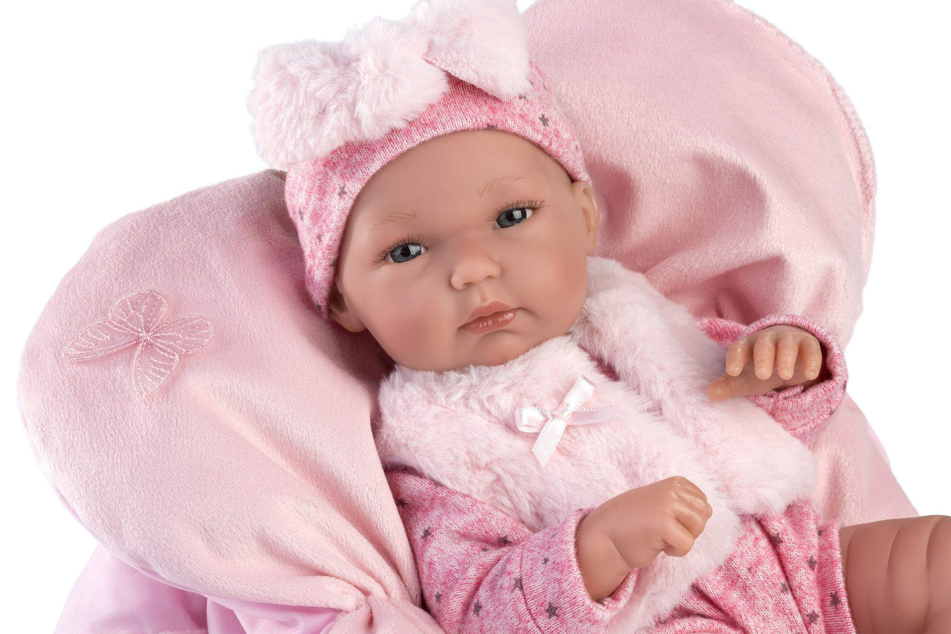 Llorens 63592 NEW BORN HOLČIČKA - realistická panenka miminko s celovinylovým tělem -35 cm