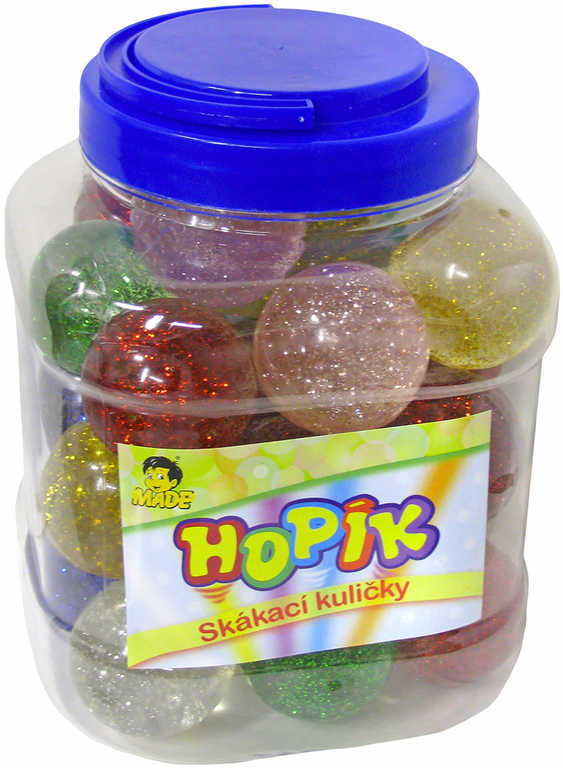 Hopík krystal 4cm třpytivý balonek skákací hopskulička 6 barev guma