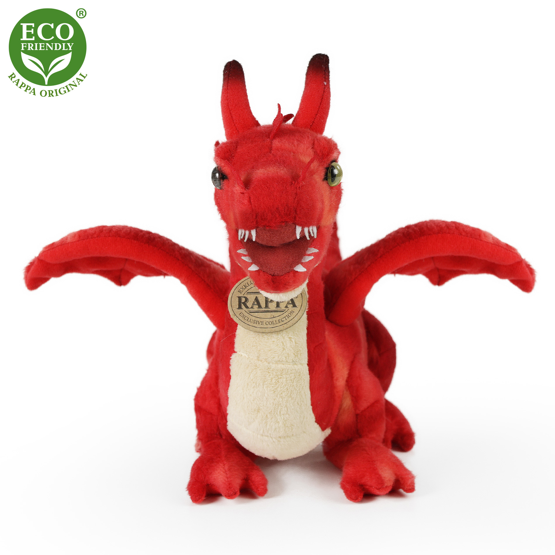 Rappa Eco-Friendly - Plyšový drak 40 cm červený