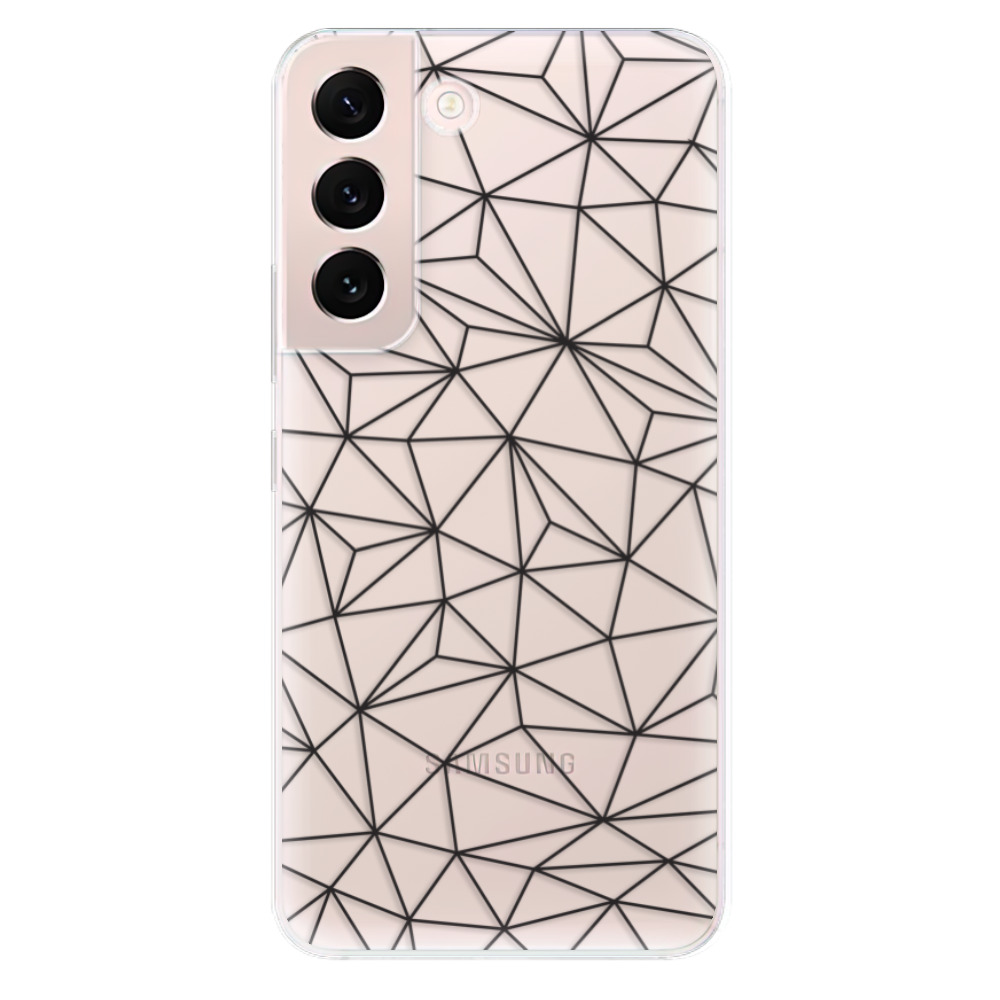 Odolné silikonové pouzdro iSaprio - Abstract Triangles 03 - black - Samsung Galaxy S22 5G