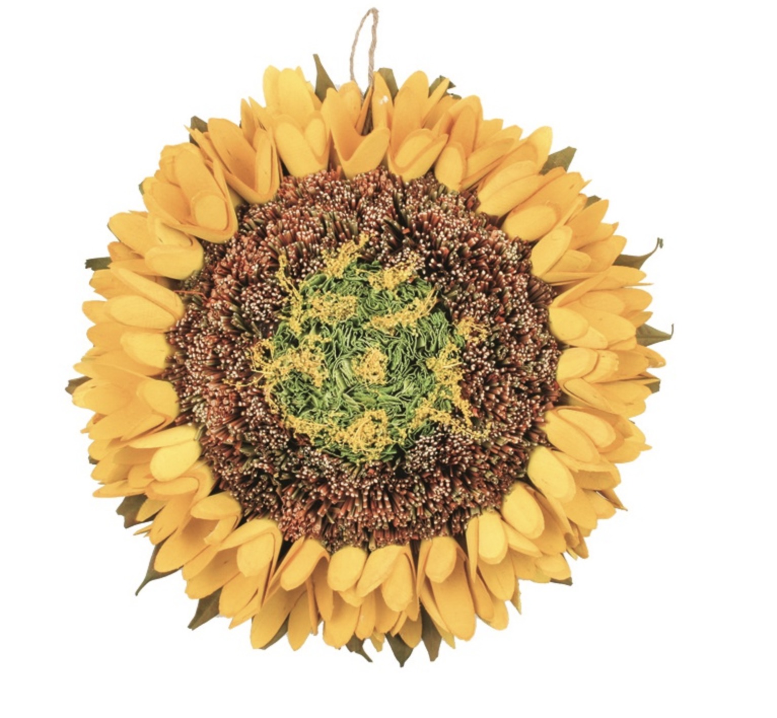 Dřevěná slunečnice závěsná 27 cm, žlutá