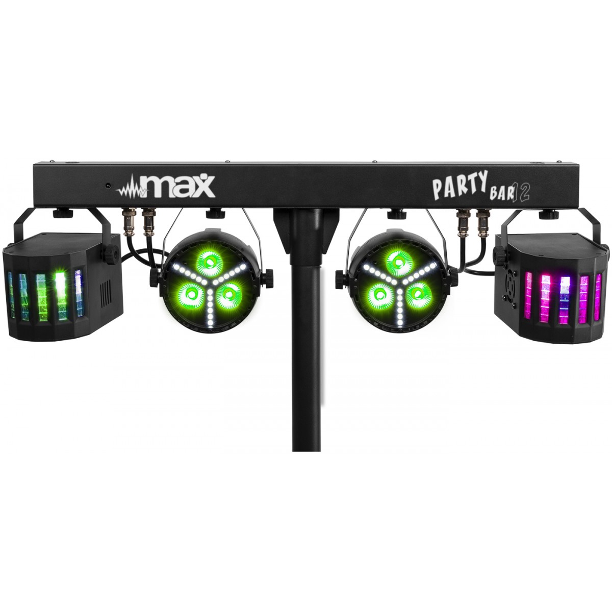 Max Party BAR 2x LED PAR 3x3W RGB + 2x Derby 4x1W RGBW