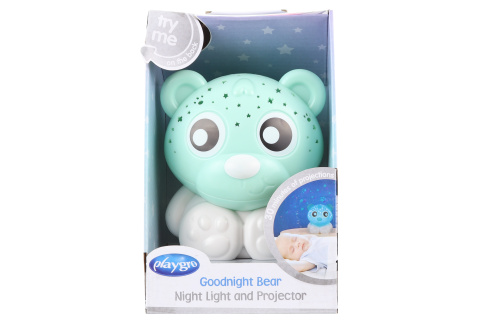 Playgro - Usínací lampička medvídek s projektorem - zeleno-bílý
