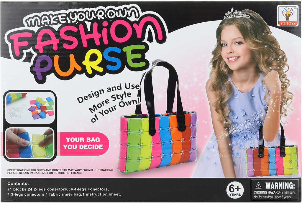 Výroba fashion kabelky 21x12cm dětský kreativní set v krabici