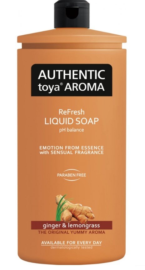 Authentic toya Aroma ginger & lemongrass náhradní náplň tekuté mýdlo, 600 ml