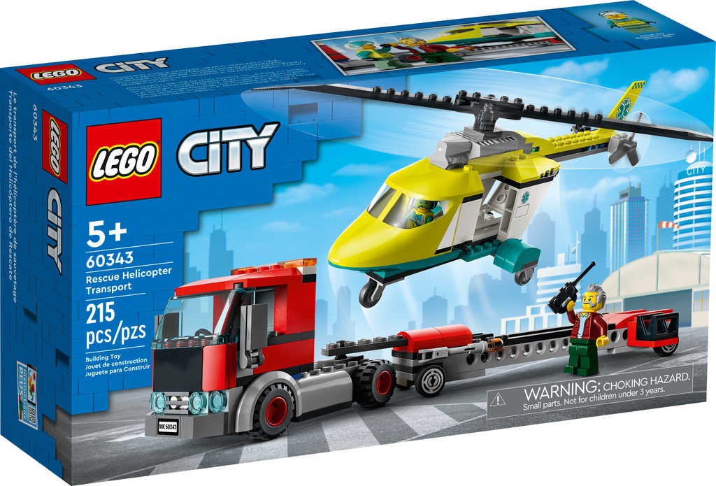 LEGO CITY Přeprava záchranářského vrtulníku 60343 STAVEBNICE