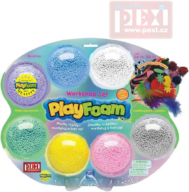 PEXI Modelína dětská PlayFoam workshop kreativní set boule 7ks
