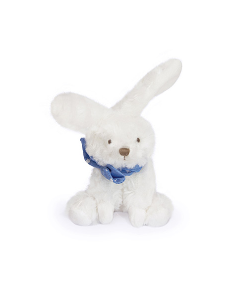 Doudou Plyšový králíček s šátkem 12 cm modrá s hvězdičkami