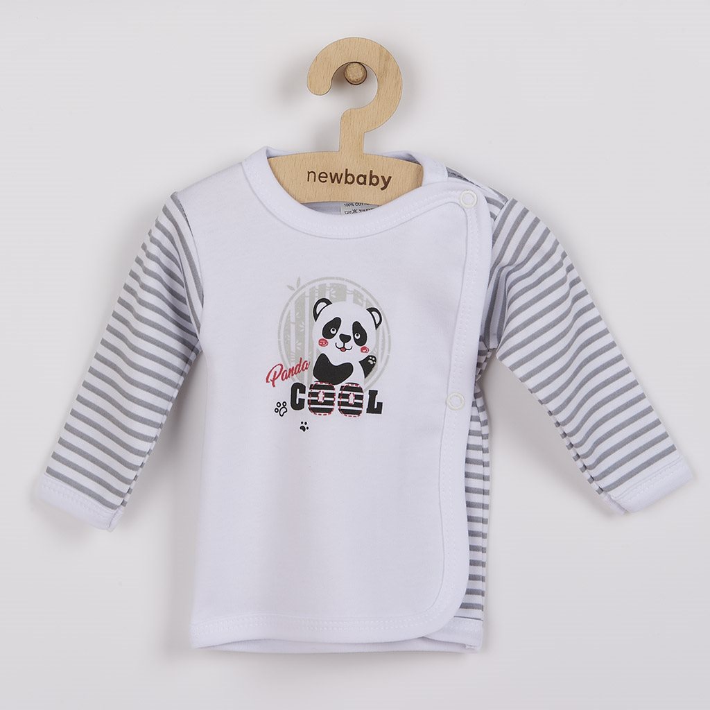 Kojenecká košilka New Baby Panda - šedá/56 (0-3m)
