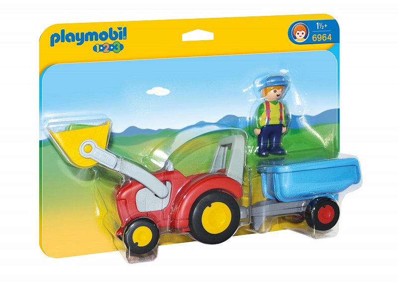 Playmobil 1.2.3. - Traktor s přívěsem