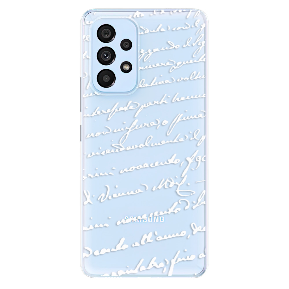 Odolné silikonové pouzdro iSaprio - Handwriting 01 - white - Samsung Galaxy A53 5G