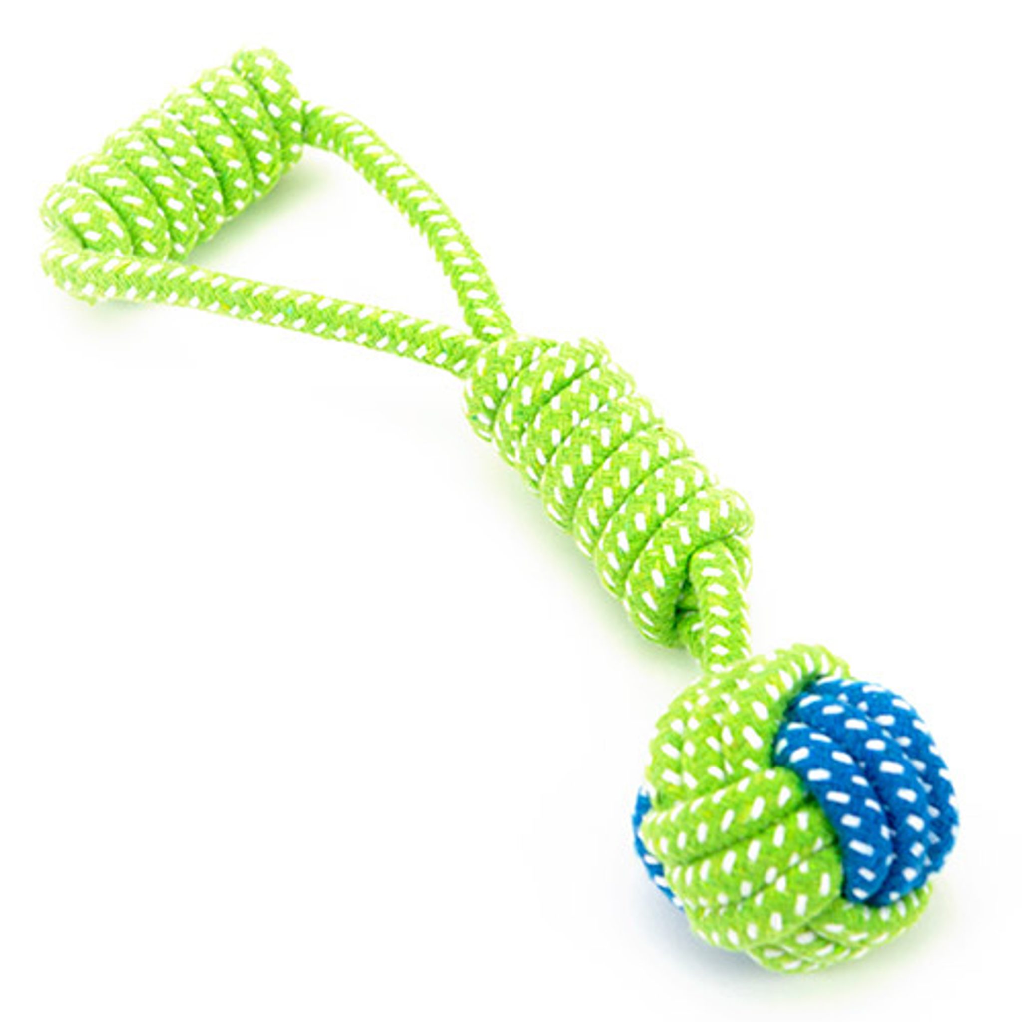 Přetahovadlo Reedog, bavlněné lano s míčem + úchyt, 30 cm - Růžová