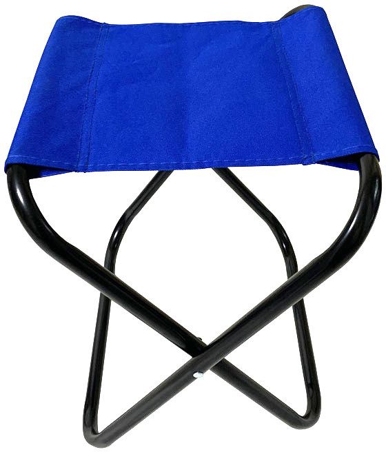 ACRA Sedátko skládací stolička modrá 33x25x37cm kovová konstrukce