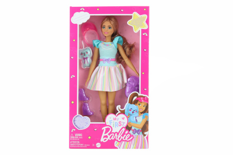 Barbie Moje první Barbie panenka - brunetka se zajíčkem HLL21 TV