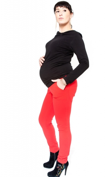 Těhotenské kalhoty Be MaaMaa - KALI červené - S (36)