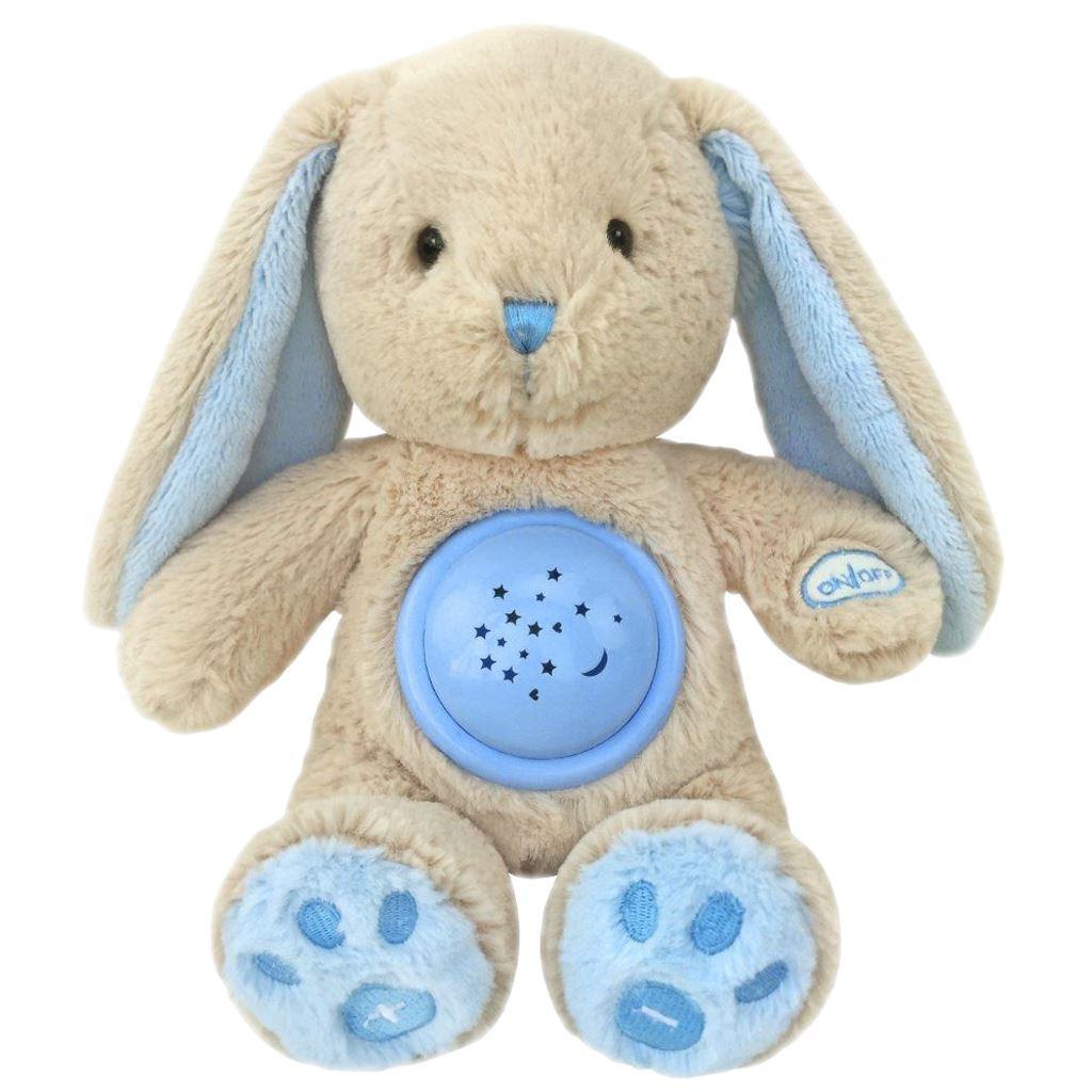 Plyšový usínáček králíček s projektorem Baby Mix - modrá