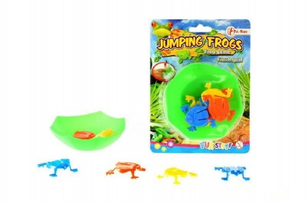 Žáby skákající mini hra plast na kartě 12,5x17cm