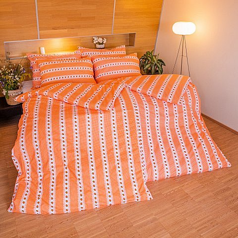 Ložní povlečení bavlněné Barunka oranžová - Povlak na polštářek 40x40