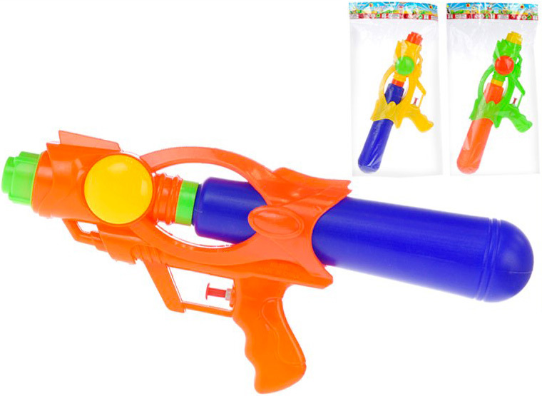 Pistole vodní stříkací 33cm se zásobníkem na vodu různé barvy