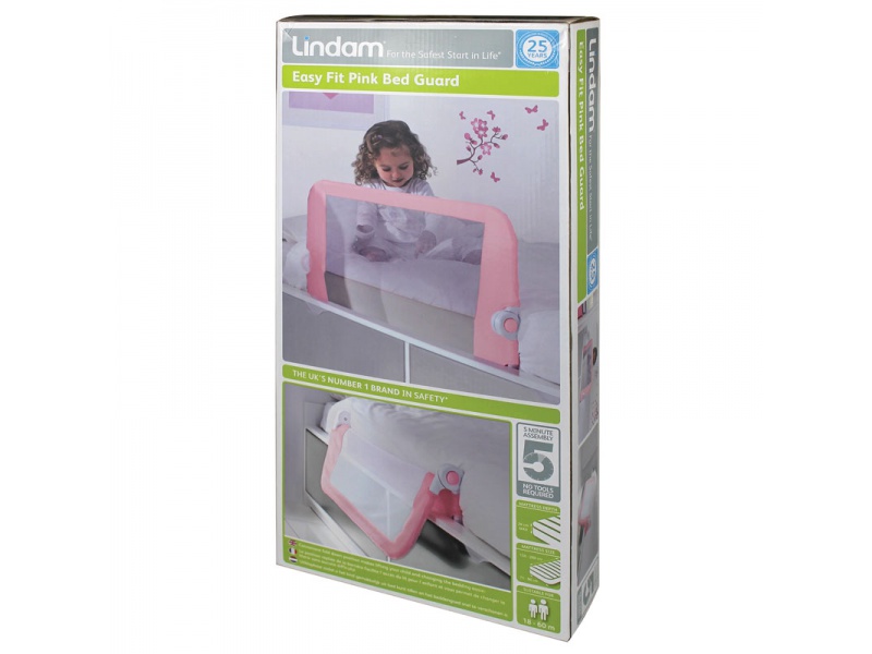Lindam - Dětská zábrana k posteli růžová