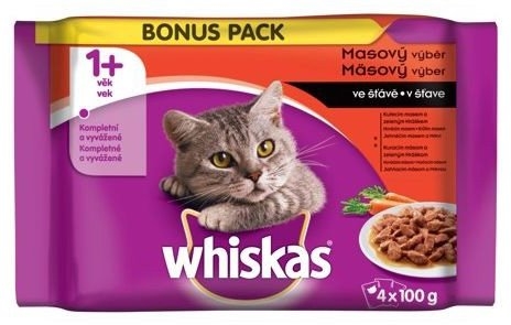 Whiskas Klasický výběr se zeleninou ve šťávě kapsička pro kočky 4x100 g