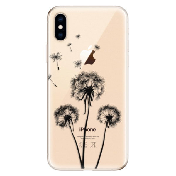 Odolné silikonové pouzdro iSaprio - Three Dandelions - black - iPhone XS