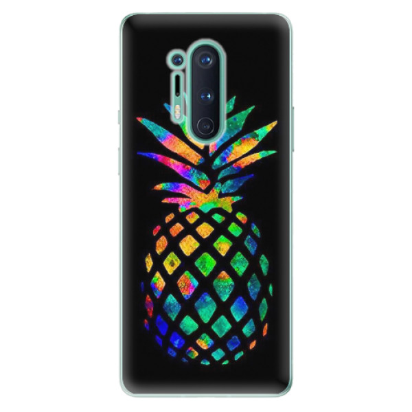 Odolné silikonové pouzdro iSaprio - Rainbow Pineapple - OnePlus 8 Pro