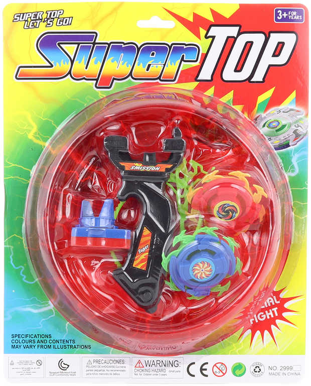 Hra Vystřelovací káča Super Top Beyblade set 2ks s arénou na baterie Světlo