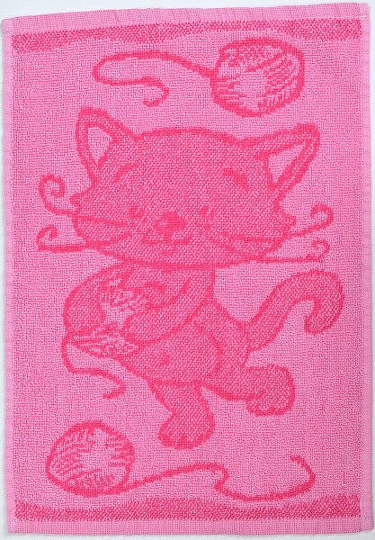Dětský ručník Cat pink 30x50 cm - bavlna