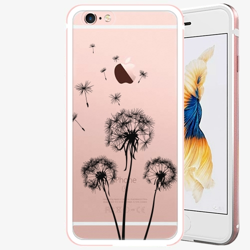 Plastový kryt iSaprio - Three Dandelions - black - iPhone 6/6S - Rose Gold