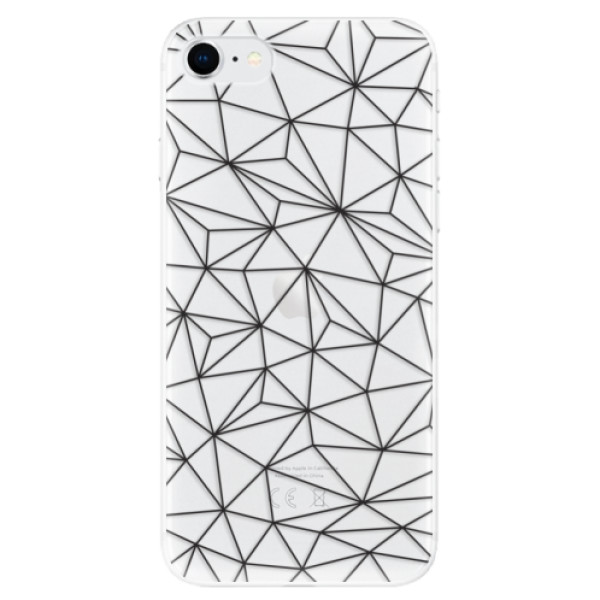 Odolné silikonové pouzdro iSaprio - Abstract Triangles 03 - black - iPhone SE 2020