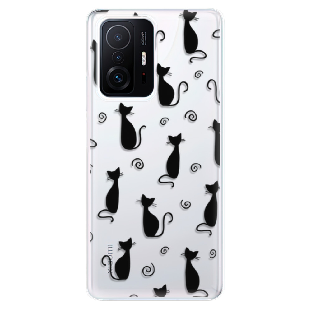 Odolné silikonové pouzdro iSaprio - Cat pattern 05 - black - Xiaomi 11T / 11T Pro