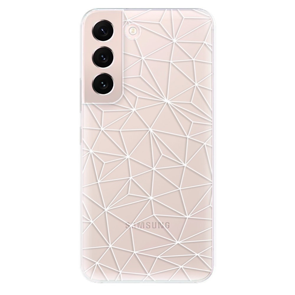 Odolné silikonové pouzdro iSaprio - Abstract Triangles 03 - white - Samsung Galaxy S22+ 5G