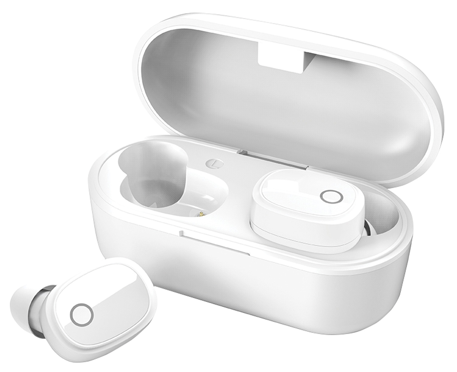 AV:link Sound Shells, bezdrátová sluchátka "pecky" včetně nabíjecího pouzdra, bílé