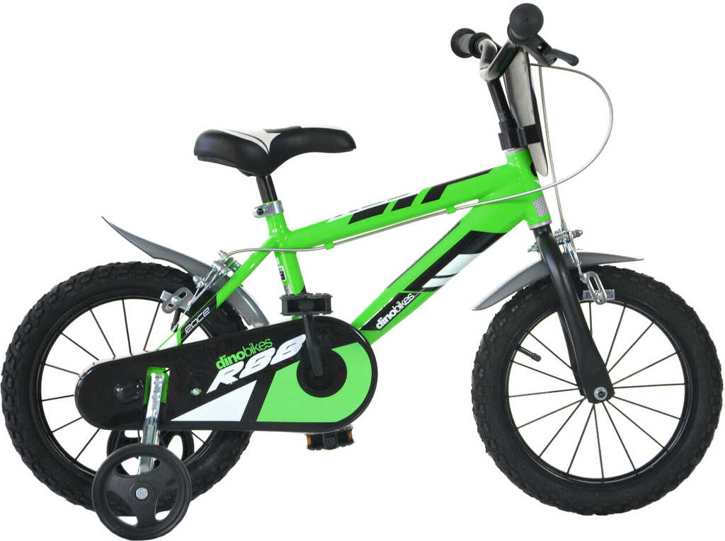 ACRA Dětské kolo Dino Bikes zelené chlapecké 16' balanční kolečka