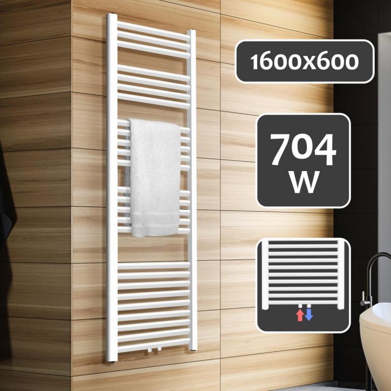 AQUAMARIN Vertikální koupelnový radiátor, 1600 x 600 mm