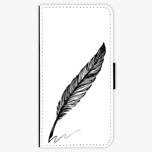 Flipové pouzdro iSaprio - Writing By Feather - black - iPhone 8 Plus