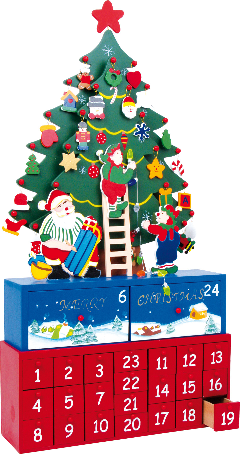 Small Foot Dřevěný adventní kalendář vánoční stromeček