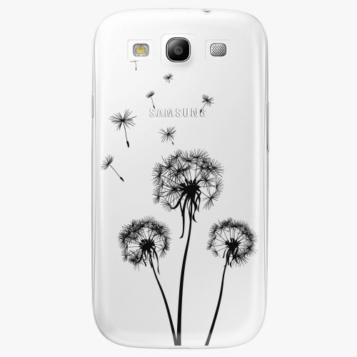Plastový kryt iSaprio - Three Dandelions - black - Samsung Galaxy S3