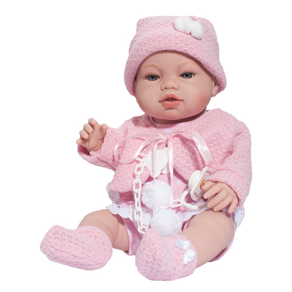 Luxusní dětská panenka-miminko Berbesa - Nela 43cm - růžová