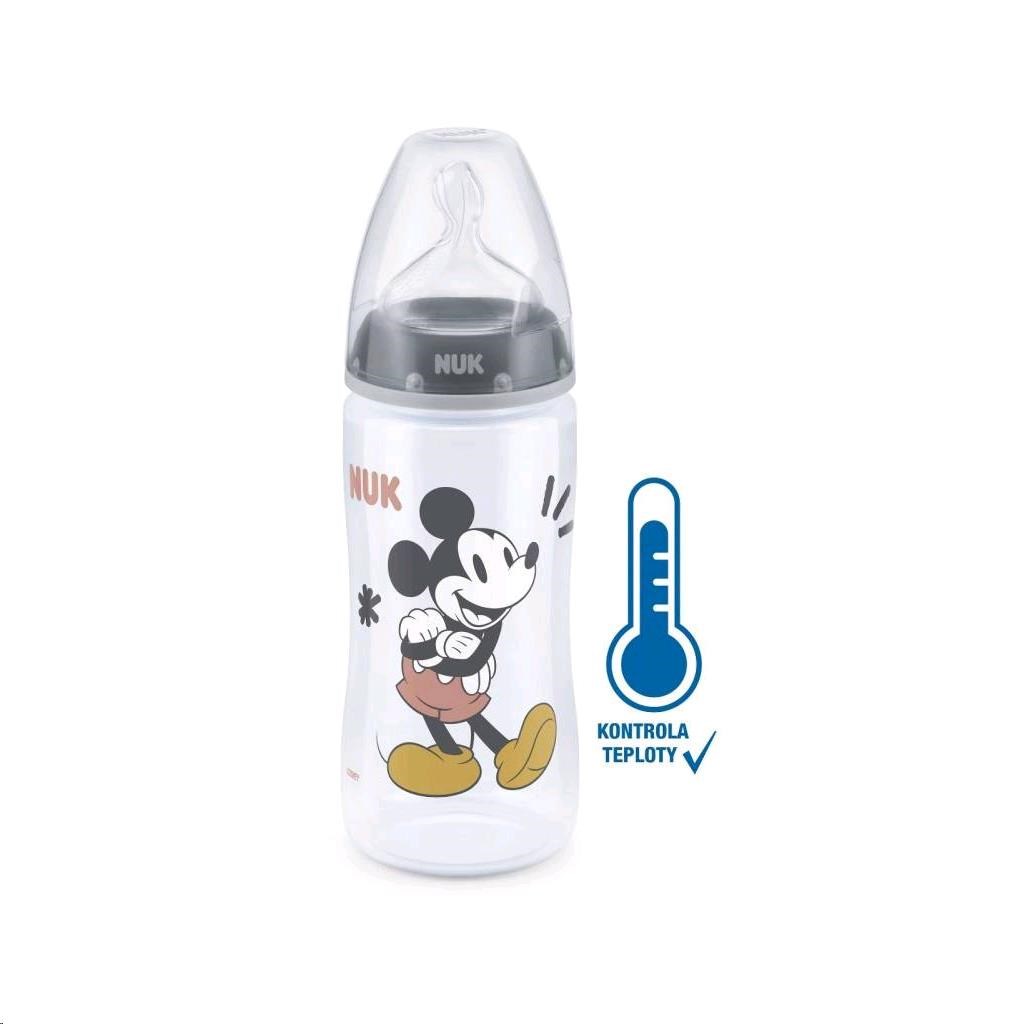 Kojenecká láhev na učení NUK Disney Mickey s kontrolou teploty 300 ml
