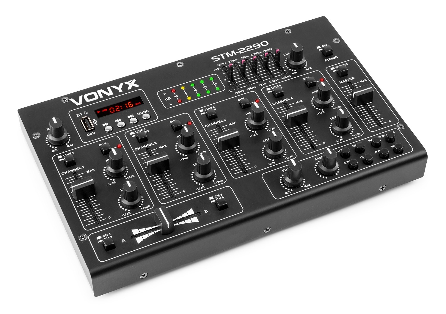 Vonyx STM-2290, 4-kanálový mixáží pult s MP3 přehrávačem a BT